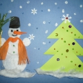 Майстер-клас по об'ємної аплікації з елементами малювання «Сніговик і ялинка»   Якщо за вікном завірюха За пояс снігу намела