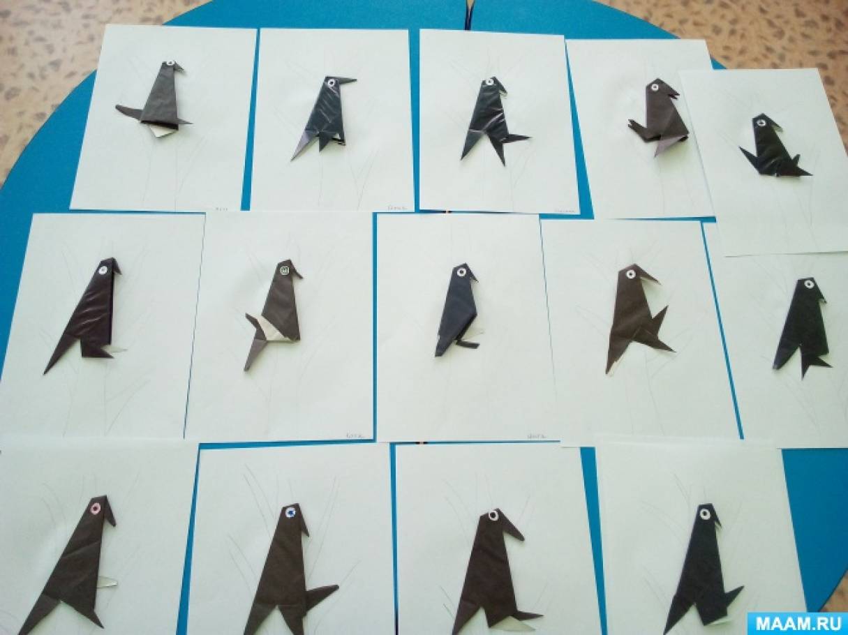 Конспект спільної діяльності з дітьми старшої групи по конструюванню з паперу в техніці орігамі «Граки прилетіли