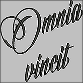 Ескіз у вигляді напису Omnia vincit amor